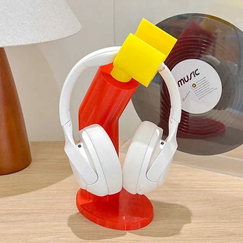 Creative Cute Headset Stand for Desktop, 3D Printed Earphone Dock, Gaming Setup Accessories, for Girls Boys Kids Room Decor