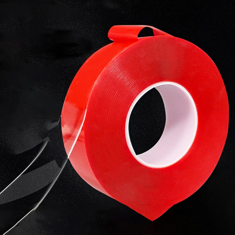 Red Transparent Silicone Double Sided Roll Sticker Tape For Car High Strength No Traces Adhesive Sticker Car Goods
