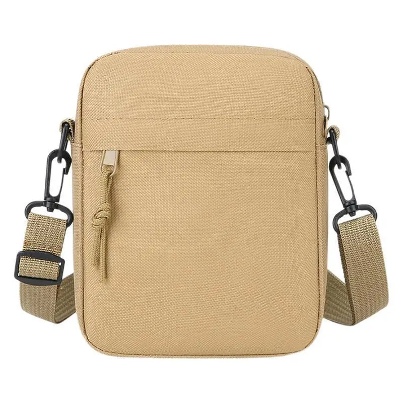 Simple solid color canvas mini square bag lightweight men crossbody casual shoulder bag