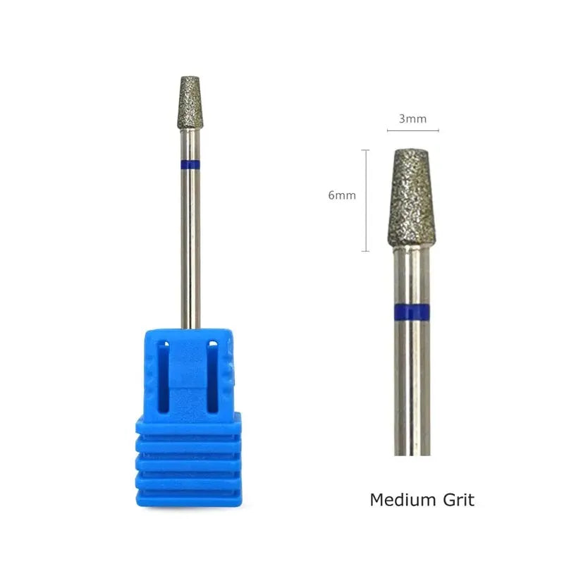 HYTOOS Tapered Nail Drill Bits Diamond Cuticle Clean Burr Russian Mills Electric Manicure Drills Nails Accessories