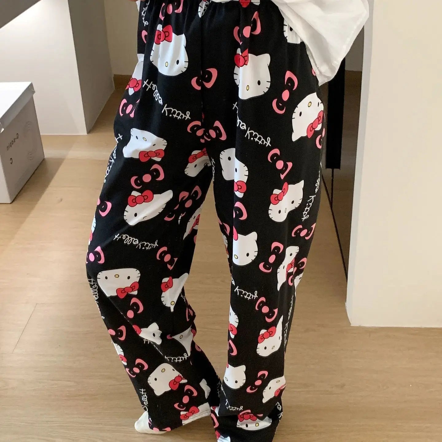 Spring Autumn Thin Hello Kitty Printed Women's Pajama Pants Summer Popular Loose Casual Pants Cartoon Home Casual Walking Pants