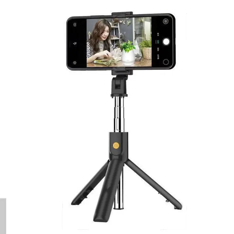 Foldable Wireless Selfie Stick Tripod Stand With Bluetooth Remote Portable Extendable Tripod For iPhone Xiaomi Huawei Video Live