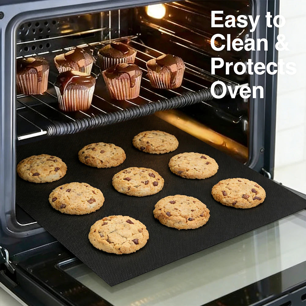 New Oven Liners Reusable Non-stick Anti Dirt Protection Pad Heat Resistant BBQ Grill Mat for Barbecue Cooking Baking Accessories
