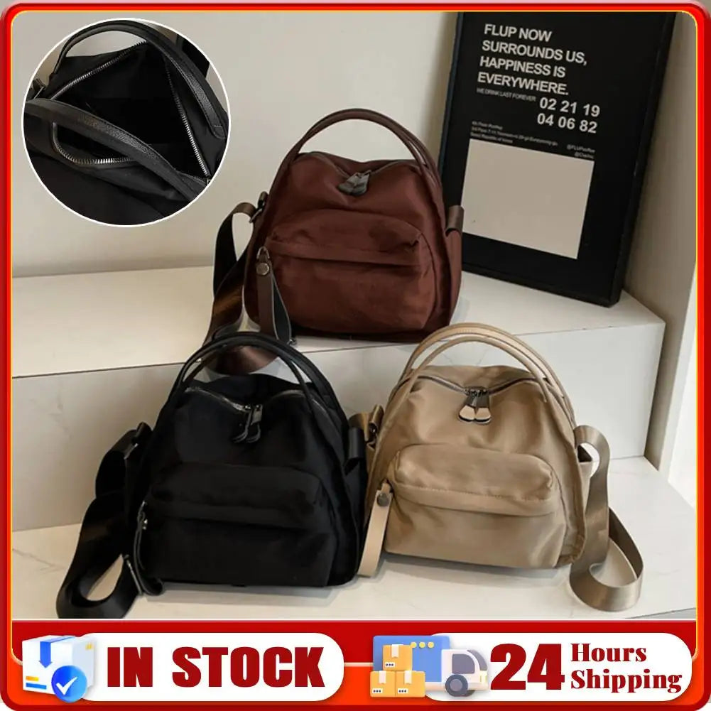 Women Lightweight Sling Bag Large Capacity Casual Crossbody Bag Solid Color Versatile Shoulder Bag Travel Shopping Work Date Bag