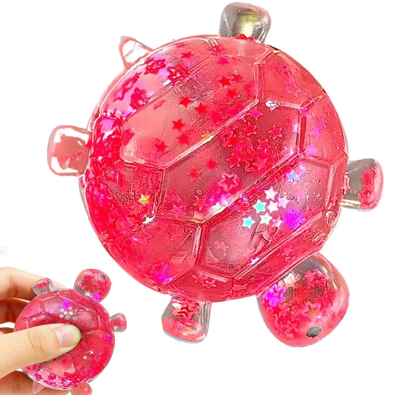 Glitter Turtle Shape Squeeze Toy Stress-relieving Fingertip Sensory Toy Anti Stress Sensory Fidget Toy Turtle Decompressions Toy