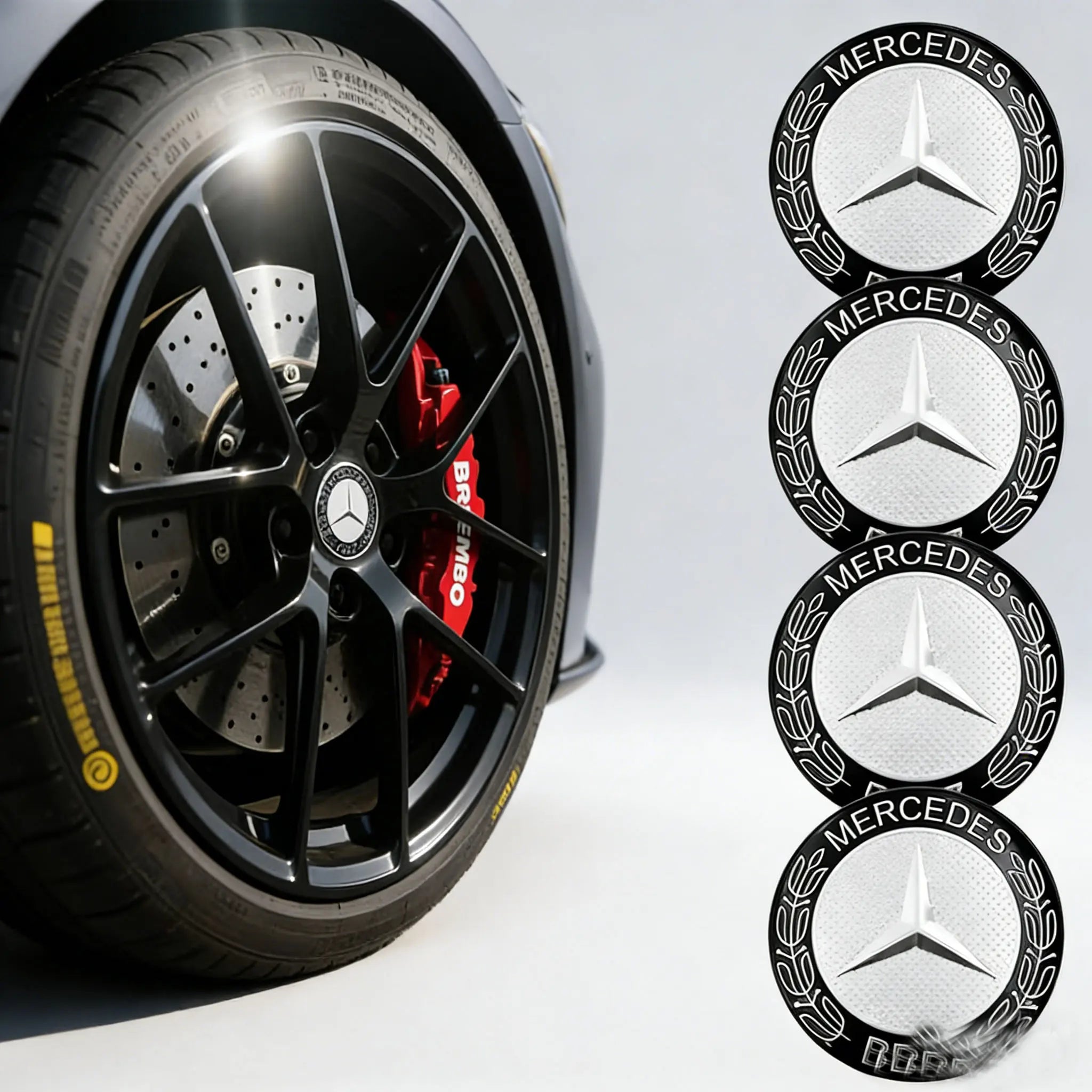 56mm Car Wheel hub Center Cap Badge covers sticker 4pcs Mercedes Benz W204 W205 W212 W213 W177 W176 W117 X253 W247