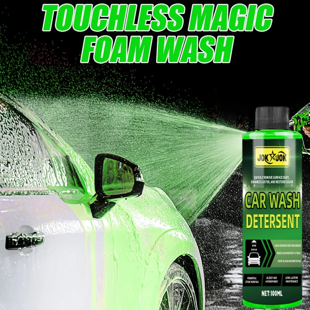 JOKJOK 100ml High-Foam Car Wash Concentrate Liquid - 1:100 Dilution Ratio, Heavy-Duty Foaming Formula Compatible for Foam Cannon