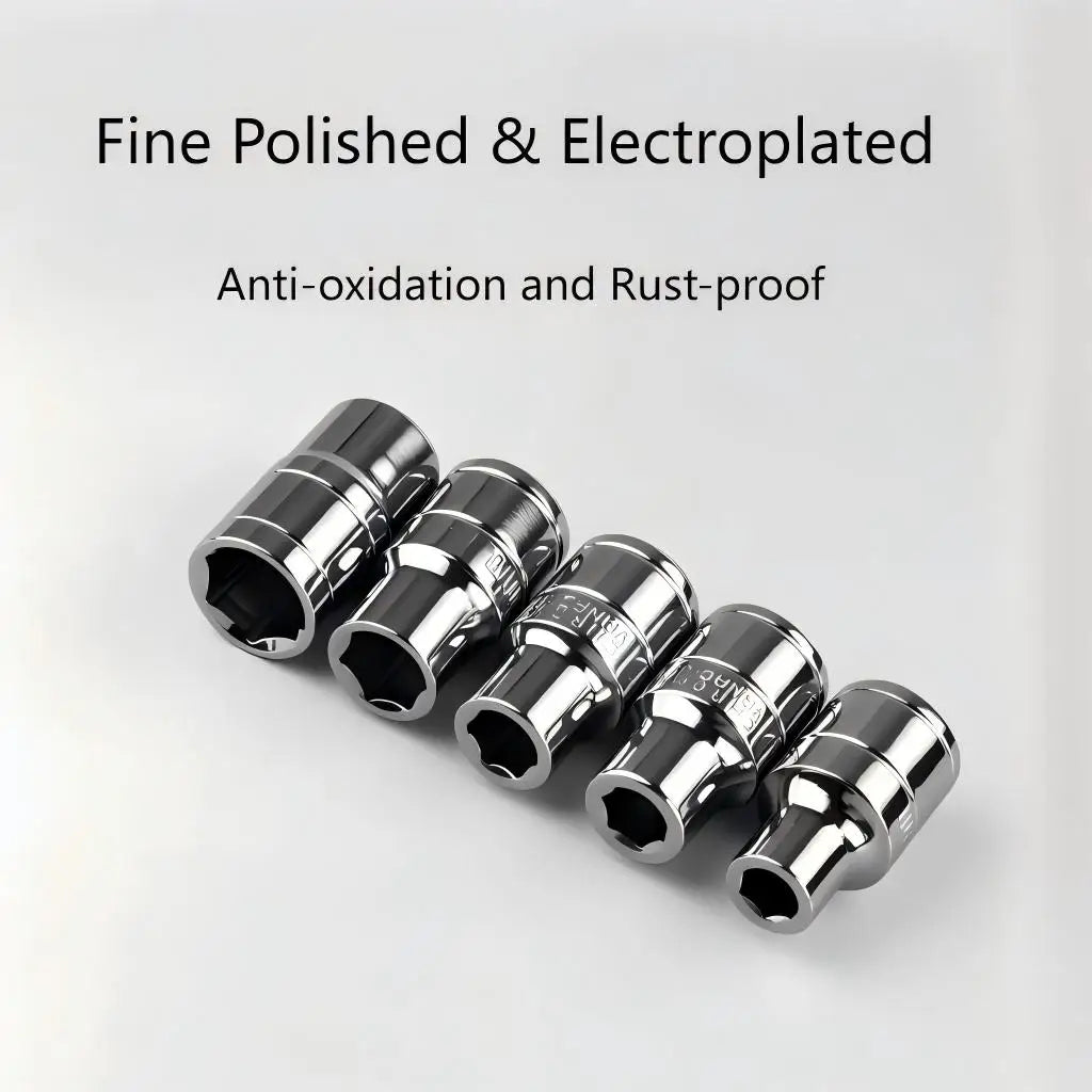 1/4" 3/8" 1/2" Socket Set Automotive Tools Ratchet Wrench Sockets Compact Sockets Car Repair Mechanical for Auto Repair