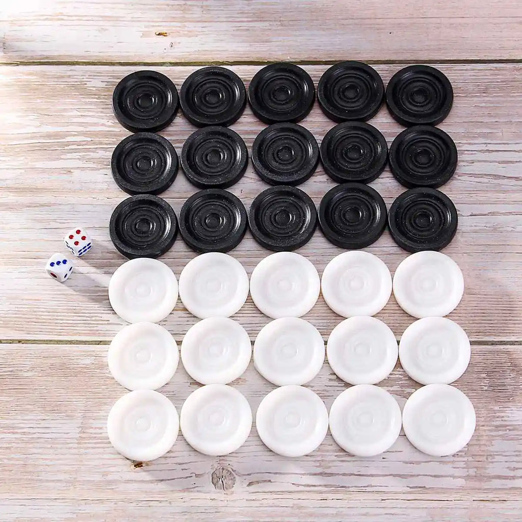 32 PCS Backgammon Chess Piece Kids Learning Plastic Chess Pieces Draughts Board Game Chess Pieces Draughts&Checkers