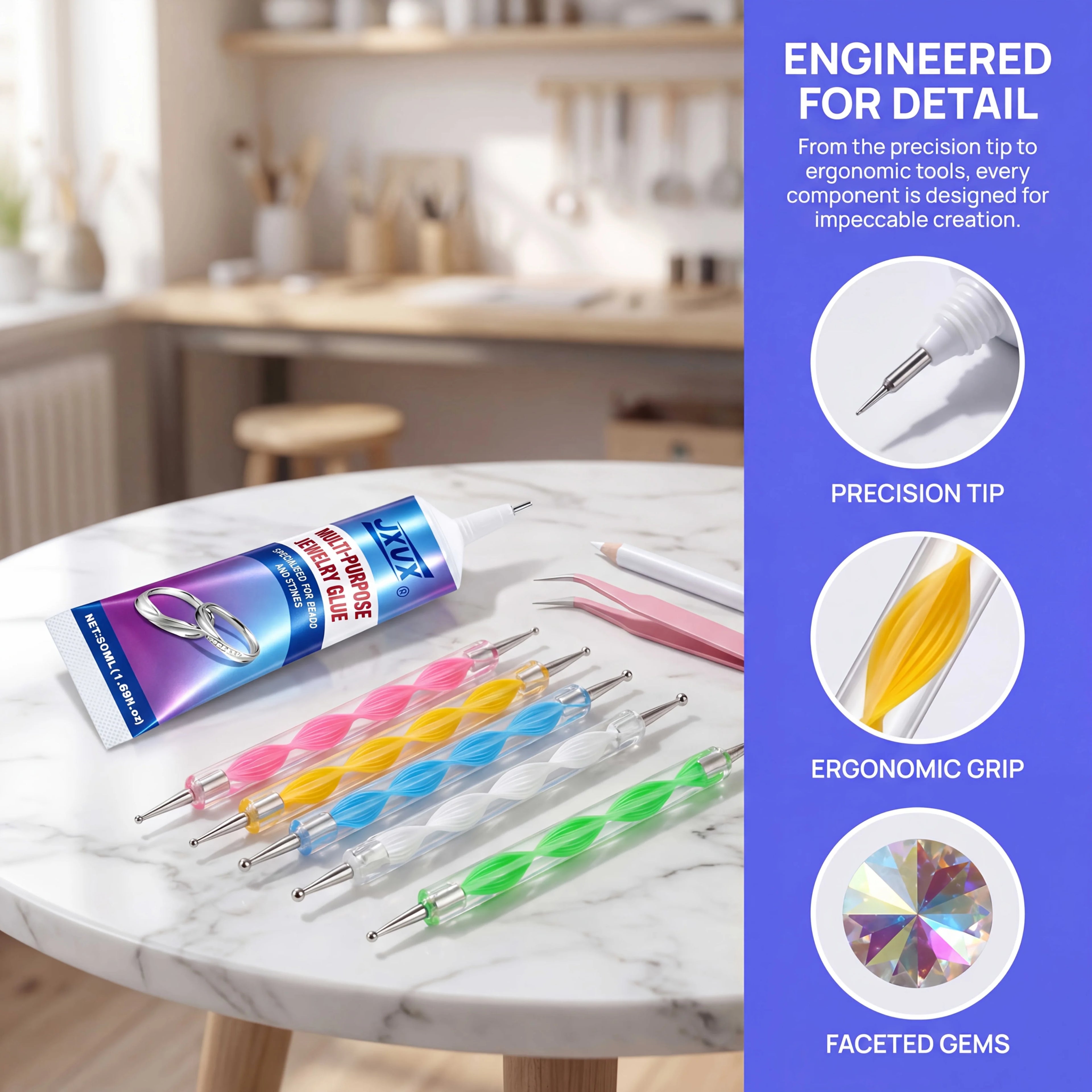 B-7000 Professional Jewelry Adhesive: Ultra-Strong, High-Viscosity, Clear, Waterproof, Multi-Purpose Adhesive