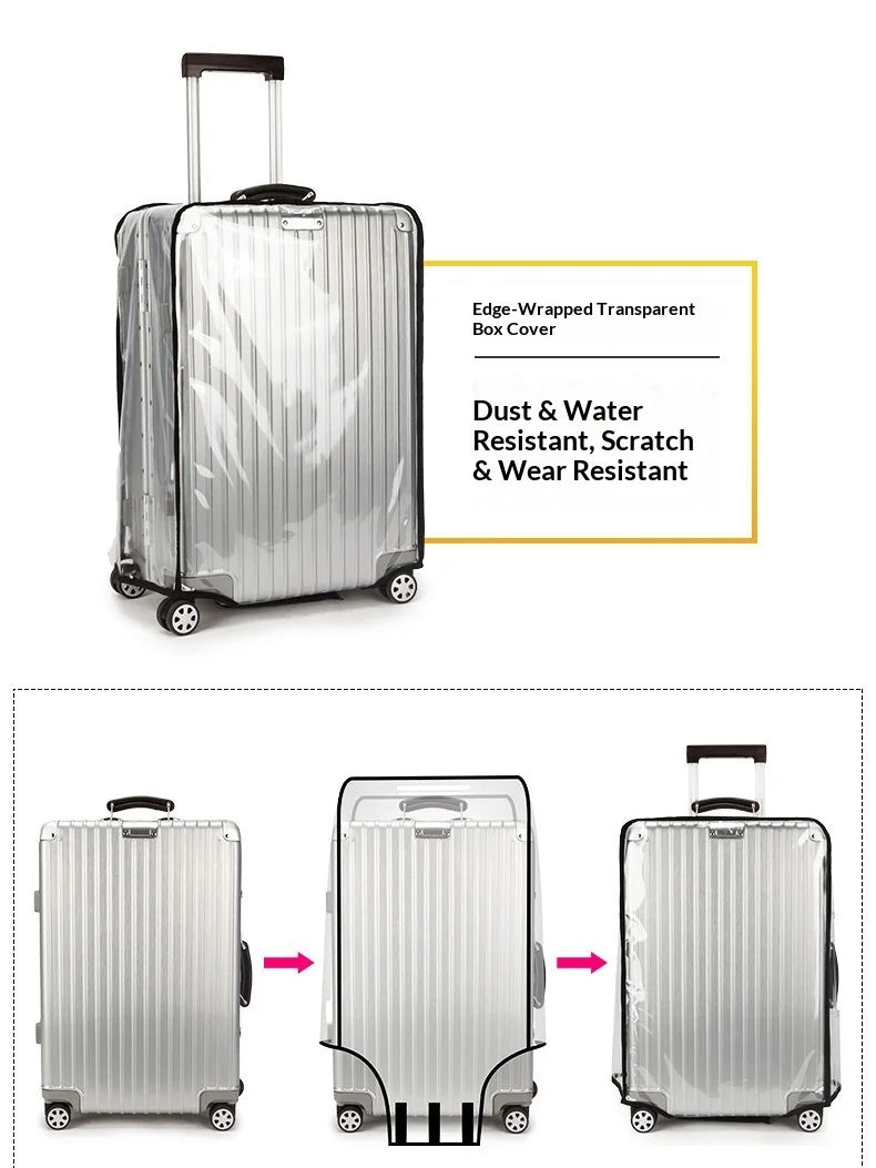 Transparent Pvc Luggage Protective Cover Wheeled Luggage Protective Cover Wear-Resistant Outer Cover Transparent Protective