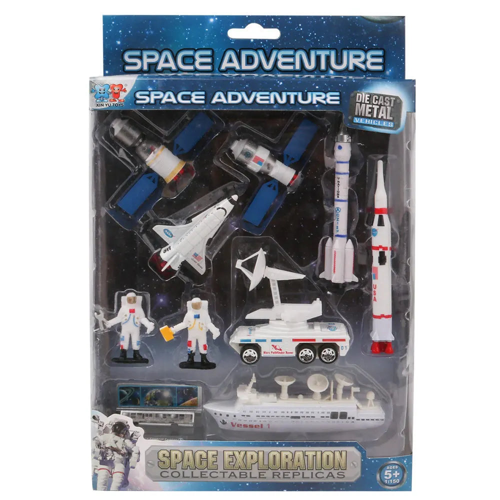 Rocket Model Aircraft Space Toy Set Child Car Launch Tower Space Ship Children's Creative Educational Toys