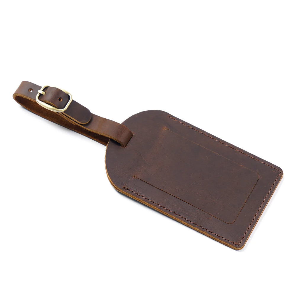 Free Custom Letters New Top Layer Cowhide Aircraft Boarding Pass Creative Travel Box Hanging Tag Checked In Leather Luggage Tag