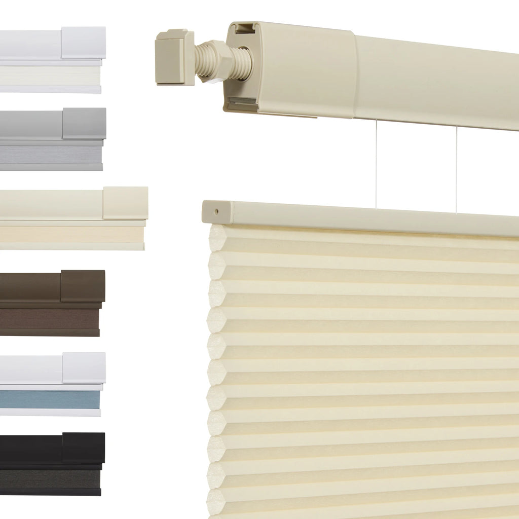 No Tools No Drill Top Down Bottom Up Honeycomb Blinds for Windows, 1" Cell Fabric Cordless Thermal Insulated Noise Reduction