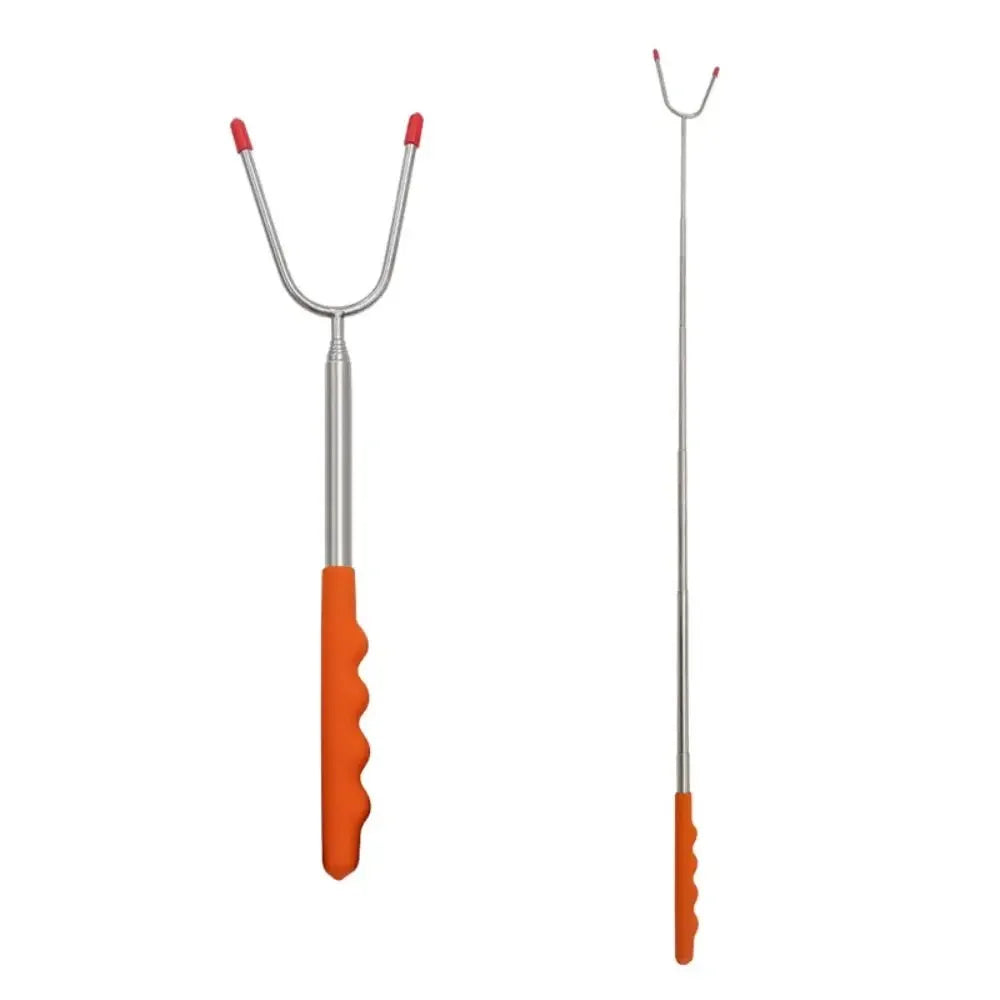 Telescopic BBQ Forks Marshmallows Roasting Sticks Stainless Steel Extendable Hot Dog Sausages Skewers Barbecue Tools