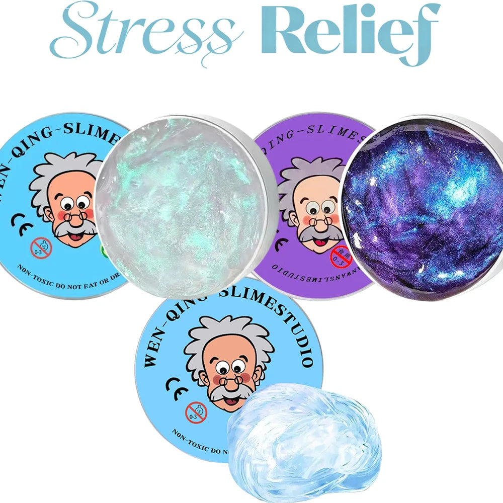 New Stress Relief Toys Old Man Liquid Squishy Transparent Crystal Slime Fluffy Foam Putty Kids Safe Bouncy Stretchy Color Slime