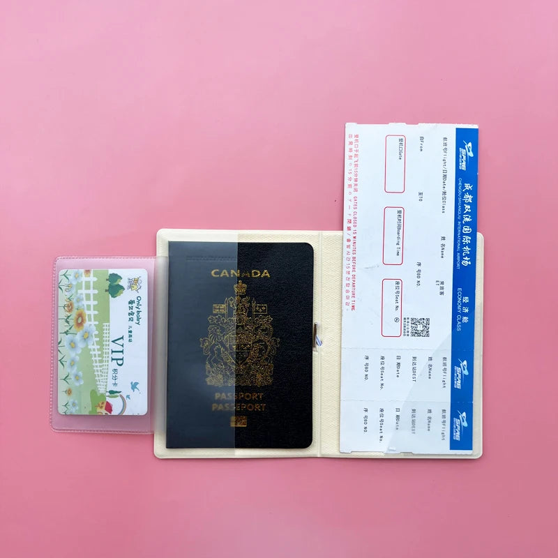 2pcs/Set Passport Holder Luggage Tag Travel Passport Protective Cover Suitcase Label Name ID Address Holder Travel Accessories