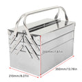 3 Layer 5 Tray Cantilever Tool Box Metal Folding Portable Auto Maintenance Tool Storage Box Organizer Stainless Steel