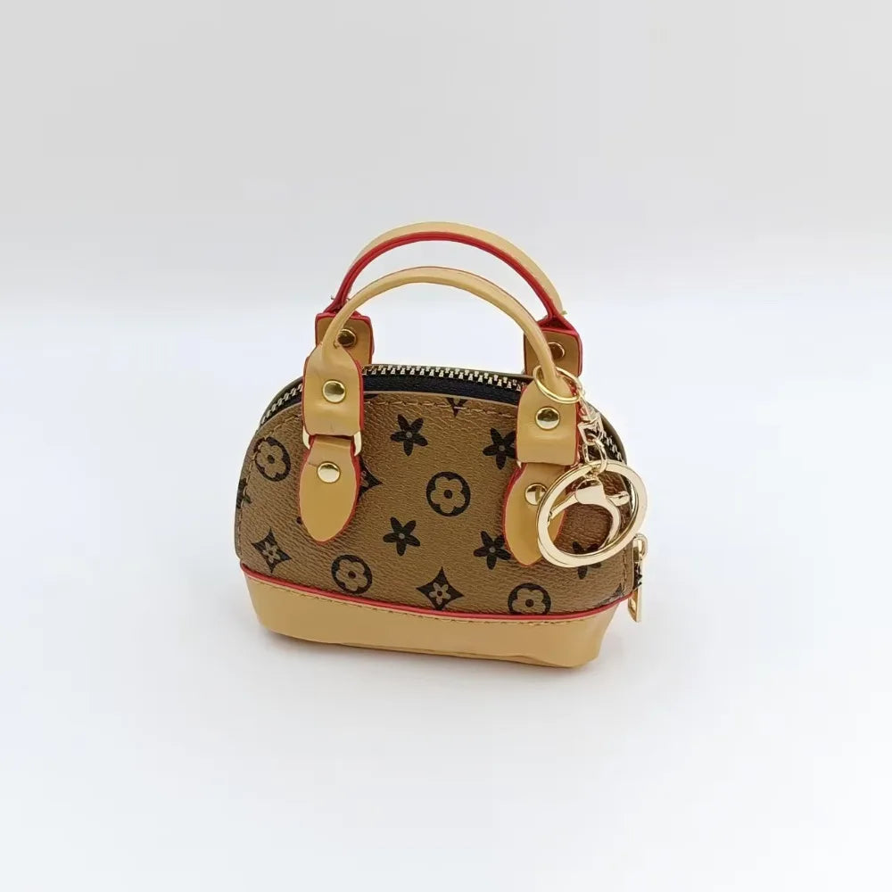 European Cute Mini Personalized Earphone Bag Old Flower Mini Bag French Stick Bag Keychain Pendant Bag Accessories
