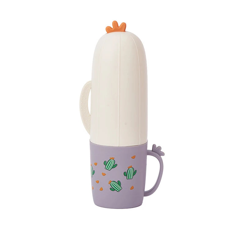 1PC Multi-funtional Creative Portable Cute Little Raccoon Cactus Wash Cup Home Travel Toothbrush Box Bathroom Organizer