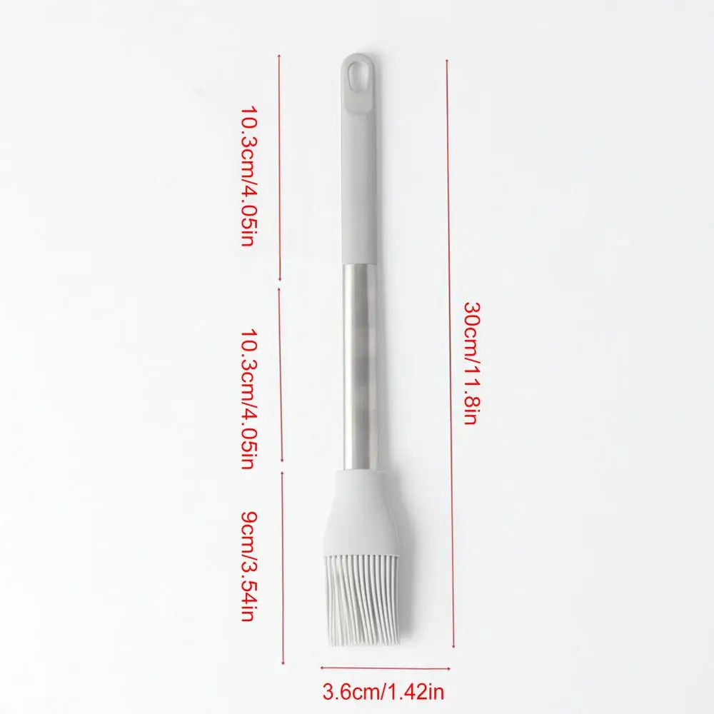 Soft Bristle Silicone Basting Brush Heat Resistant Anti-Scald Food Brush for Butter Grease Marinade Home Kitchen BBQ
