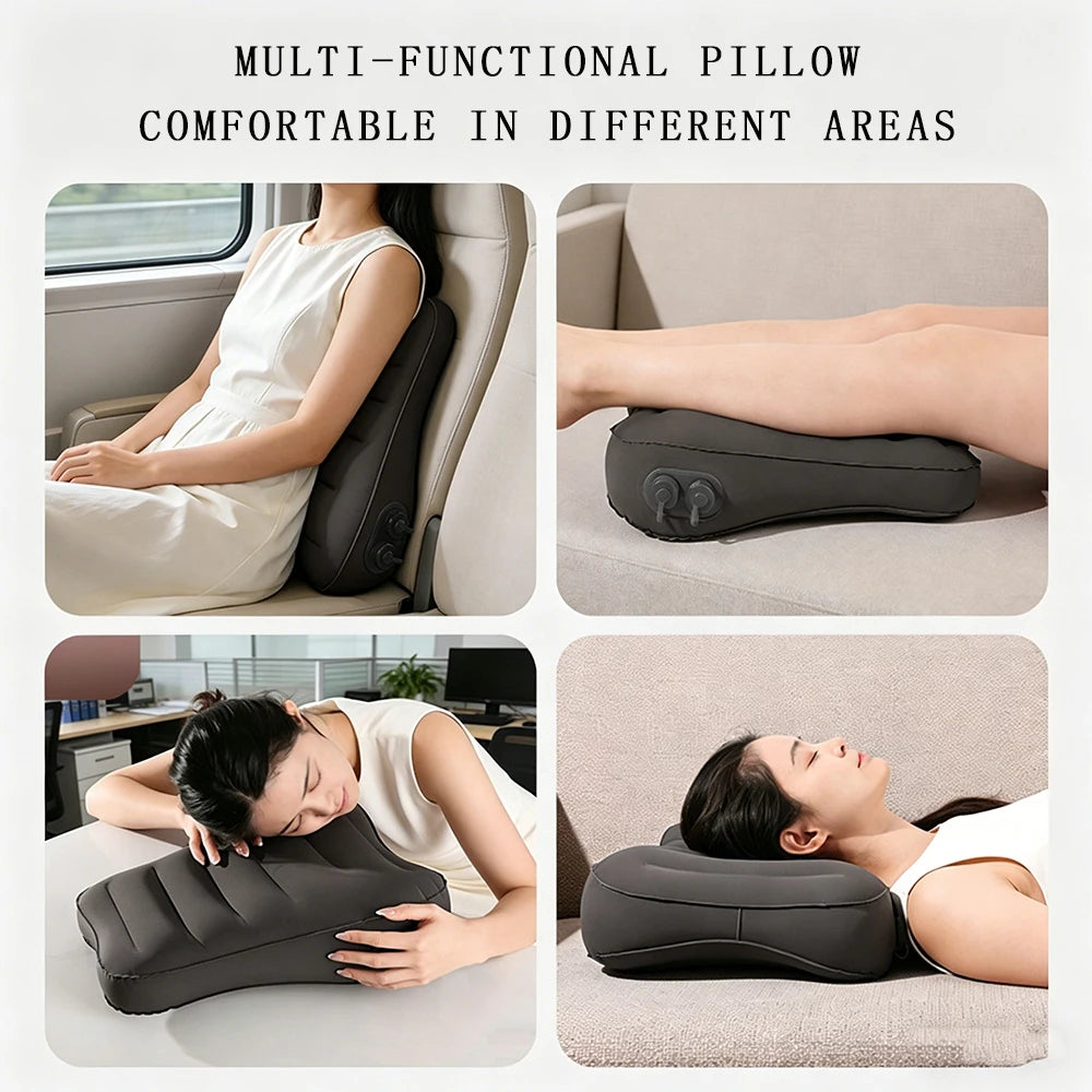 Automatic Inflatable Camping Inflatable Pillow Portable Ultralight Travel Hiking Air Sleeping Pillow for Neck and Lumbar Support