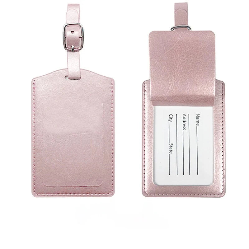 Customized Initials Baggage Tag Travel Business Luggage Tag Thickened Pu Leather Boarding Pass Flap Suitcase Tag Wedding Gift
