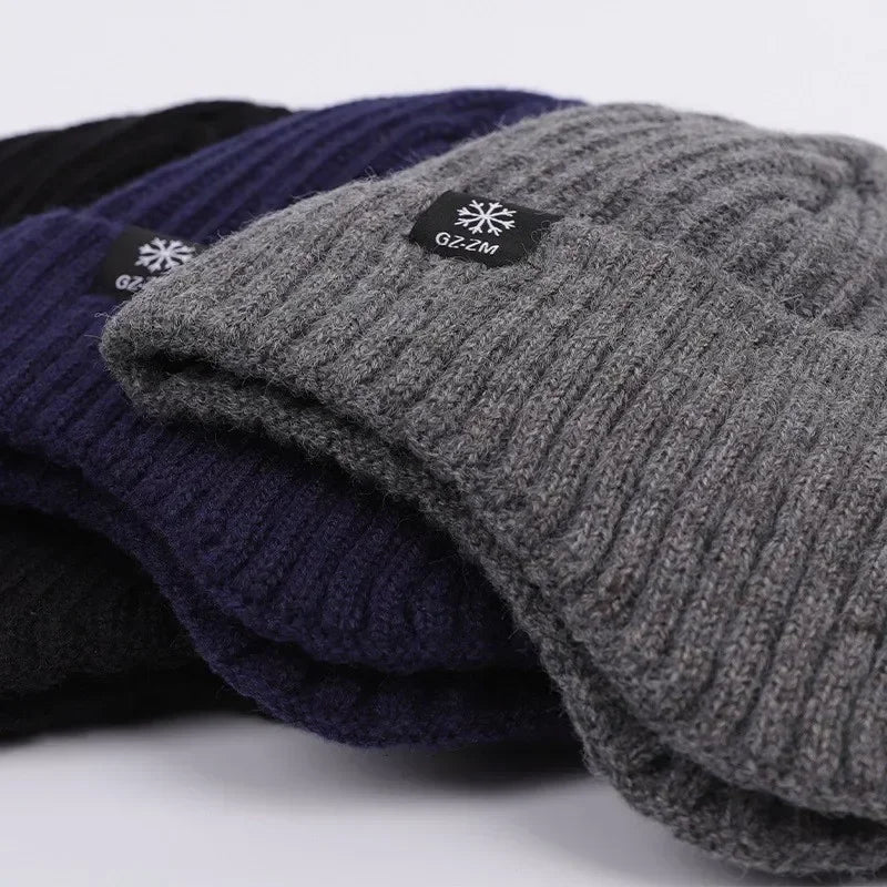 Middle Aged and Elderly Men's Winter Warm and Windproof Ear Protection Hat for The Elderly Winter Dad Grandpa Knitted Woolen Hat
