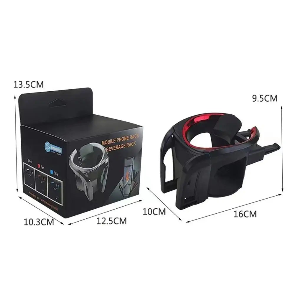 2 In 1 Universal Car Cup Holder & Phone Stand Stable Air Vent Outlet Mount Adjustable Coffee Water Bottle Storage Bracket