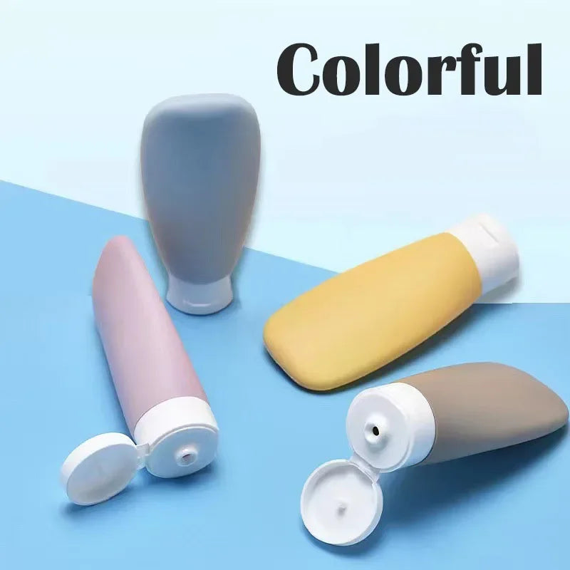 4 Pcs 60ml Liquid Container Empty Refillable Packing Cosmetic Lotion Leakproof Bottle Travel Refillable Bottle Sub-Bottling