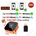 2026 Latest 2in1 Wireless CarPlay Apapter USB For IOS CarPlay & Android Auto,Converts Wired to Wireless Box,Plug & Play