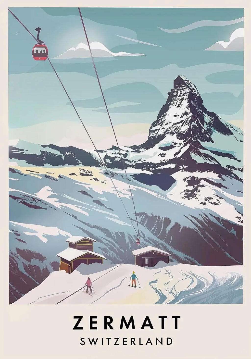 Famous Ski Resorts Travel Posters France Alpes Saint Anton Snow Mountain Prints Canvas Painting Wall Art Picture Home Room Decor