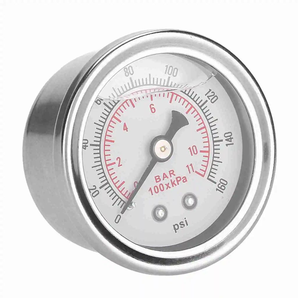 0-160 PSI/bar Car Fuel Pressure Regulator Gauge Liquid Fill Fuel Oil Pressure Meter Gauge