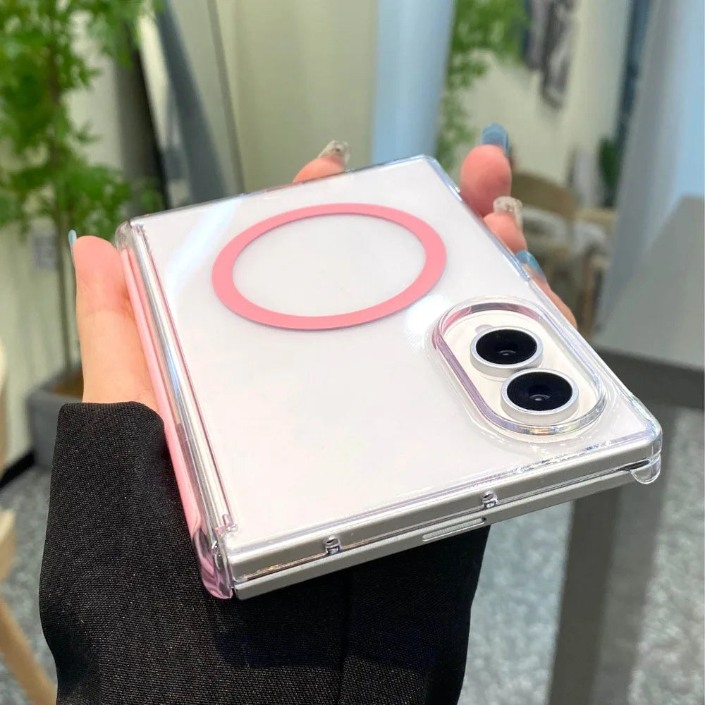 Clear Acrylic PC for Magsafe Case For Samsung Galaxy Z Fold 8 Ultra 7 6 Case Magnetic Hinge Protect Cover for Samsung Z Fold 8