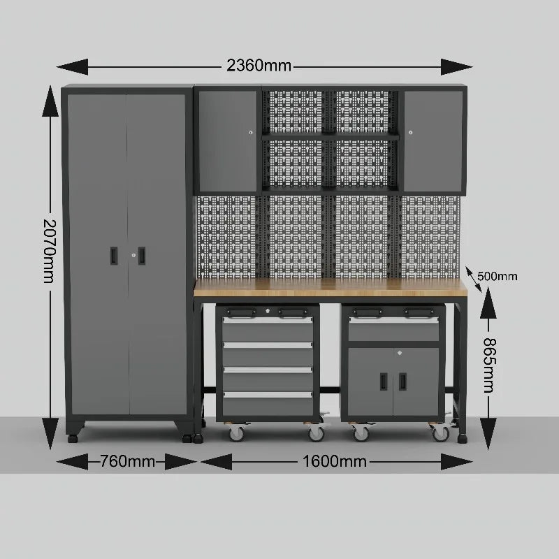 Workshop Tool Storage Metal Garage Trolley Heavy Duty Lockable Tools Storage Garage Cabinets