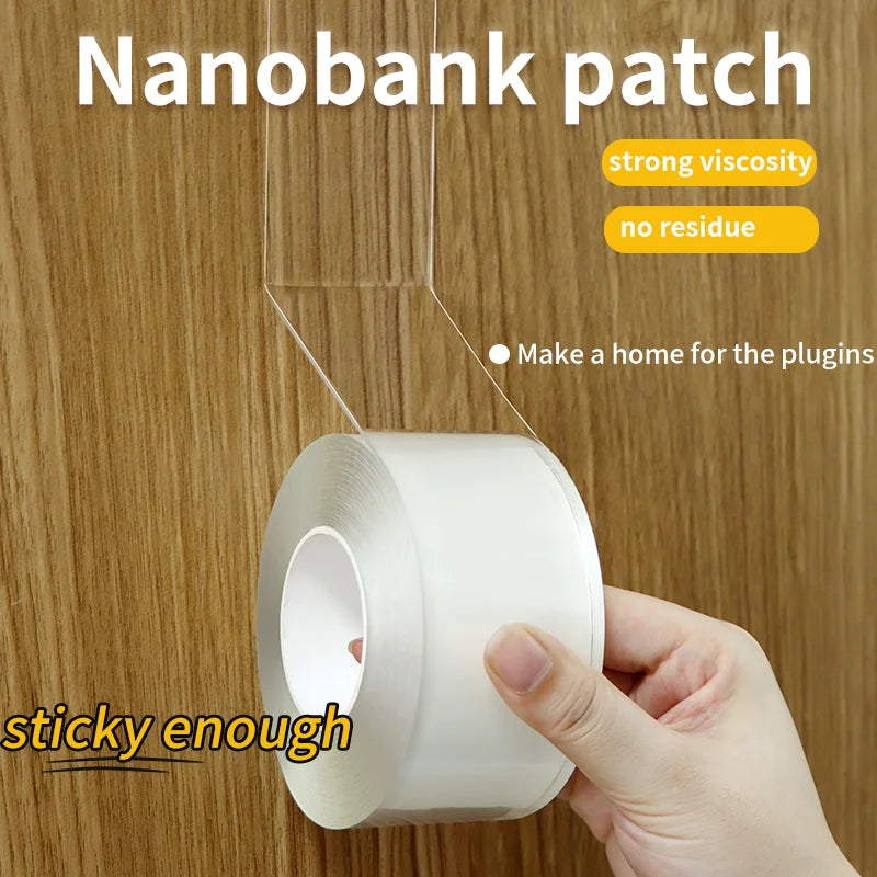 Nano Tape Double-Sided Adhesive High Viscosity Wall Fixing No Trace 1M/3M/5M Length