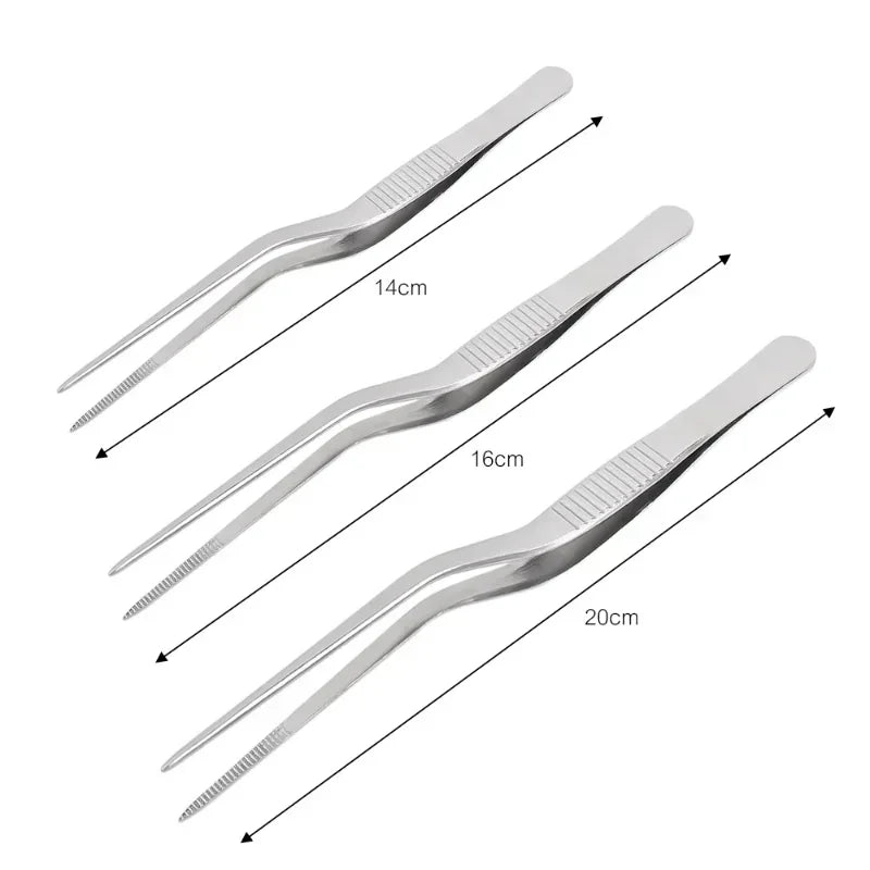 Kitchen Tongs Kitchen Utensil BBQ Tweezer Food Clip Kitchen Bar Chief Tongs Stainless Steel Portable for Picnic Barbecue Cooking