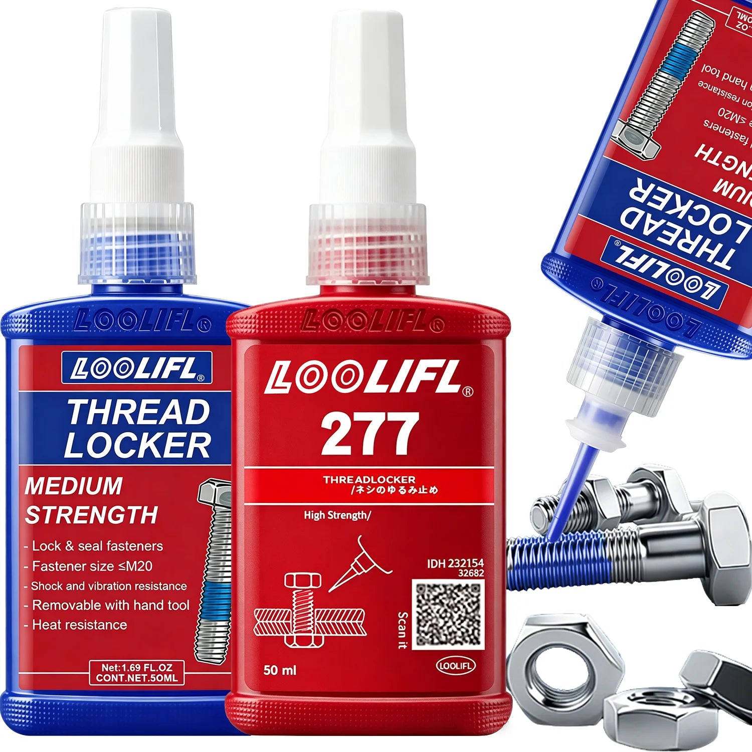 243 50ml Threadlocker Screw Glue Quickly Cured Thread Locking Agent Anaerobic Adhesive Corrosion-Resistant Anti-Loosening Glue