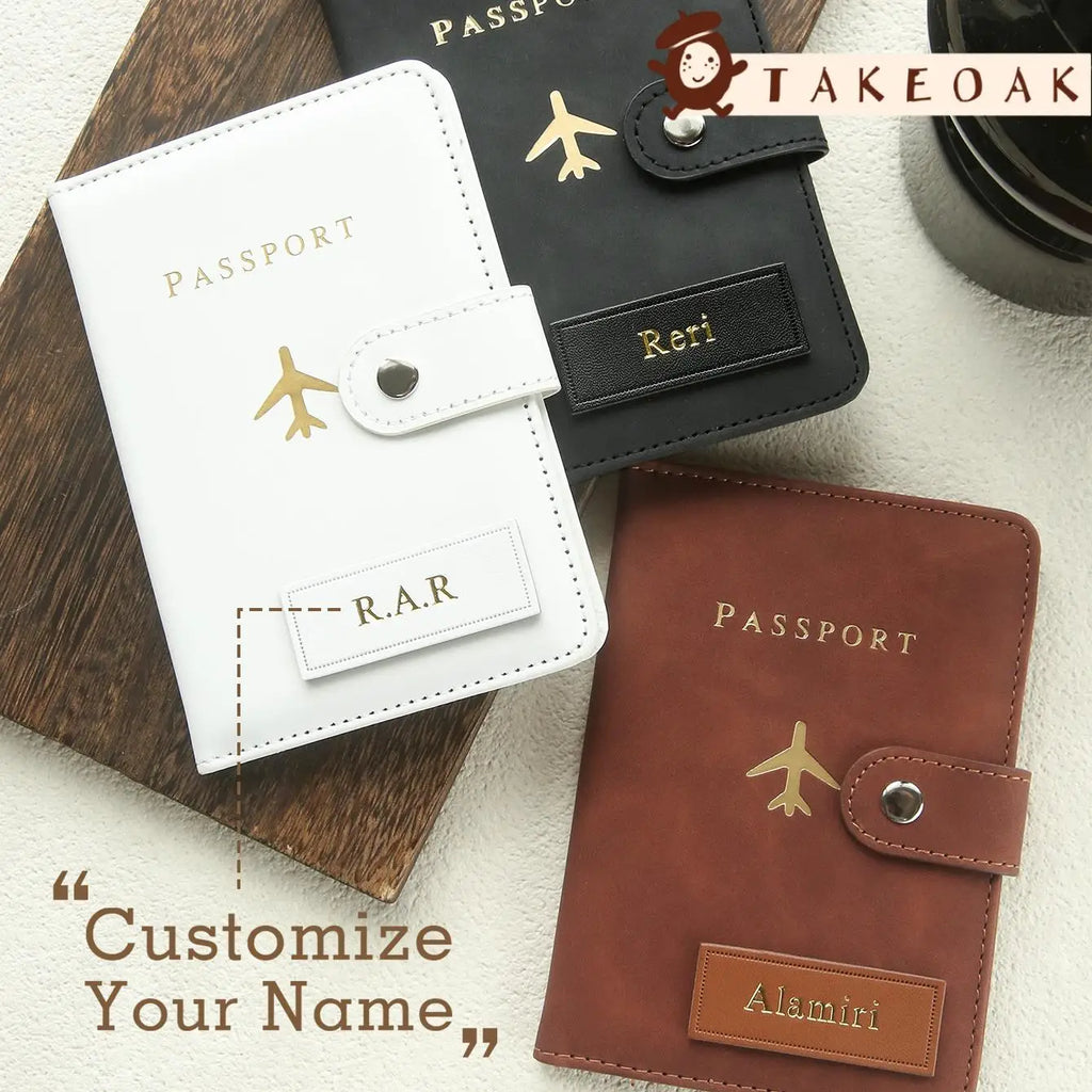 1PCS Personalized Name Passport Holder Custom Suede Passport Cover Texture Faux Leather Passport Bag Custom Travel Accessories