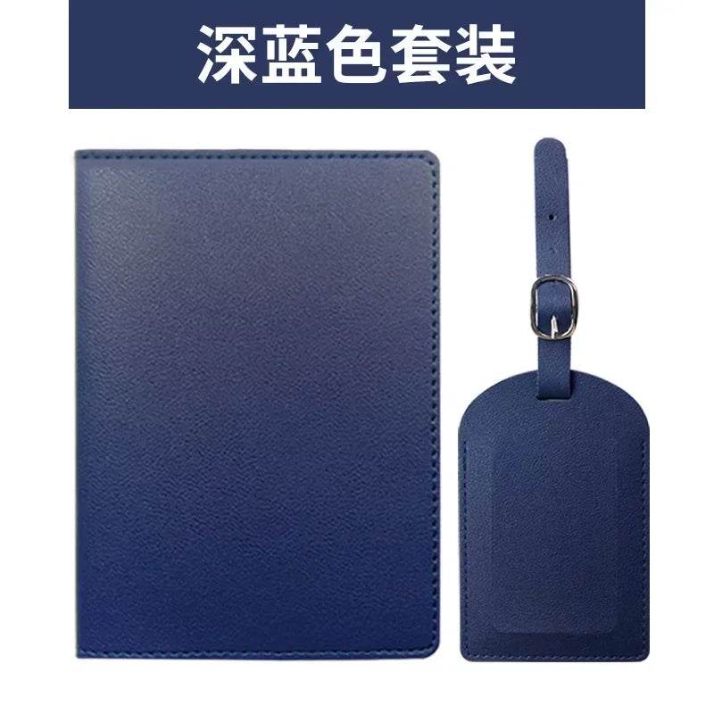 Travel PU Passport Cover Luggage Tags Wedding  Party Bussiness Gift Ticket Holder Passport Holder Case Travel Accessories Set