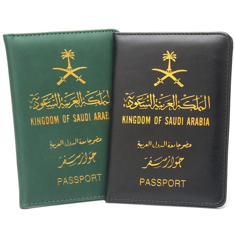 Green Saudi Arabia Passport Cover Case for Passports Thin Lightweight Travel Wallet Travel Document Holder