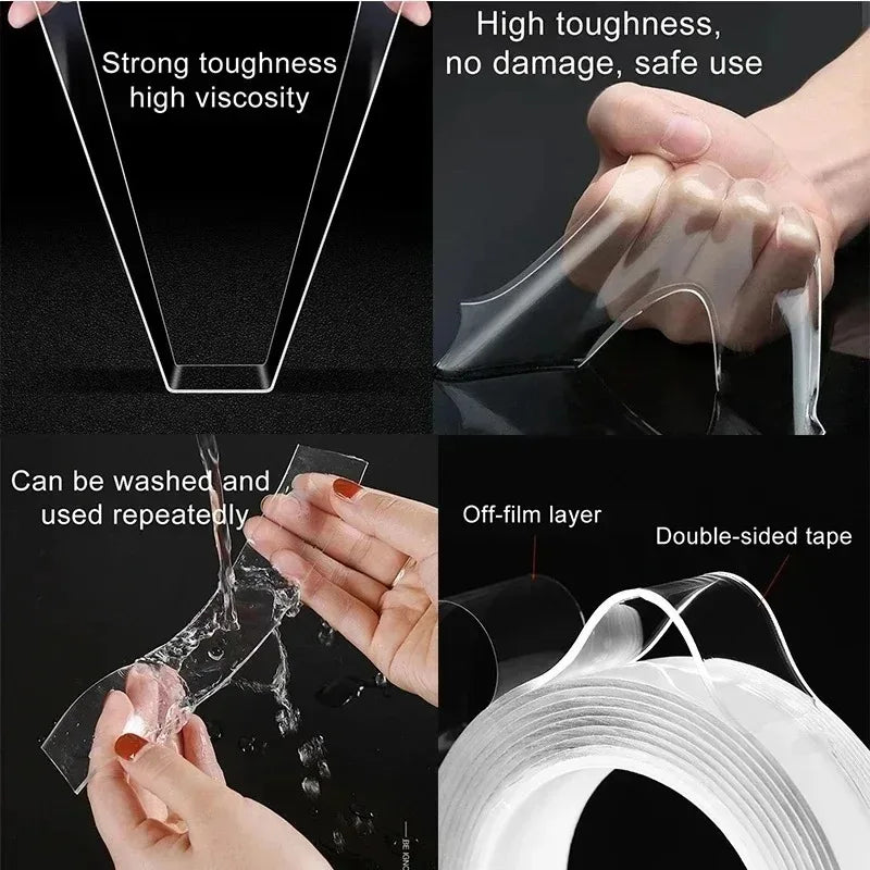 Strong Nano Adhesive Double-sided Tape with Super Strong Adhesion No Trace, Nail Free, Wall Mounted Strong Load-bearing Capacity