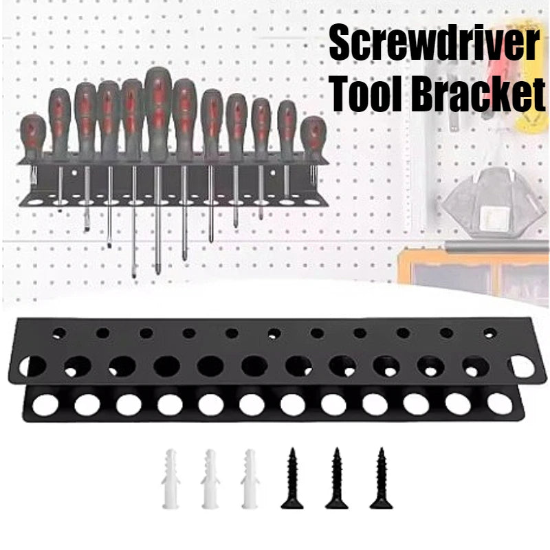 Screw Driver Holder Space-saving Tool Holder Heavy Duty Wall Mount Screwdriver Holder with 23 Holes for Tool Storage Rack Easy