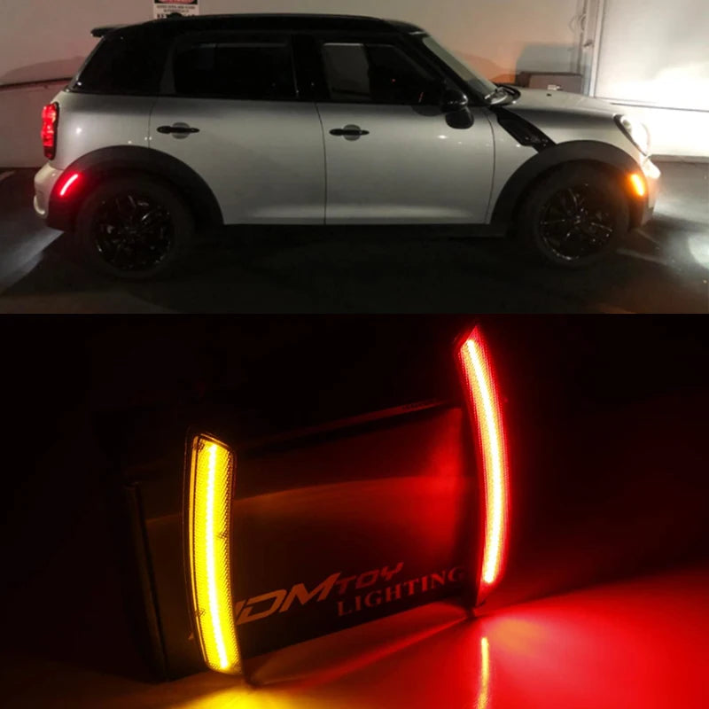 For Mini Cooper R55 R56 R57 R58 R59 R60 R61 Smoked Lens LED Side Marker Lamp Amber Front Red Rear Side Fender Lights