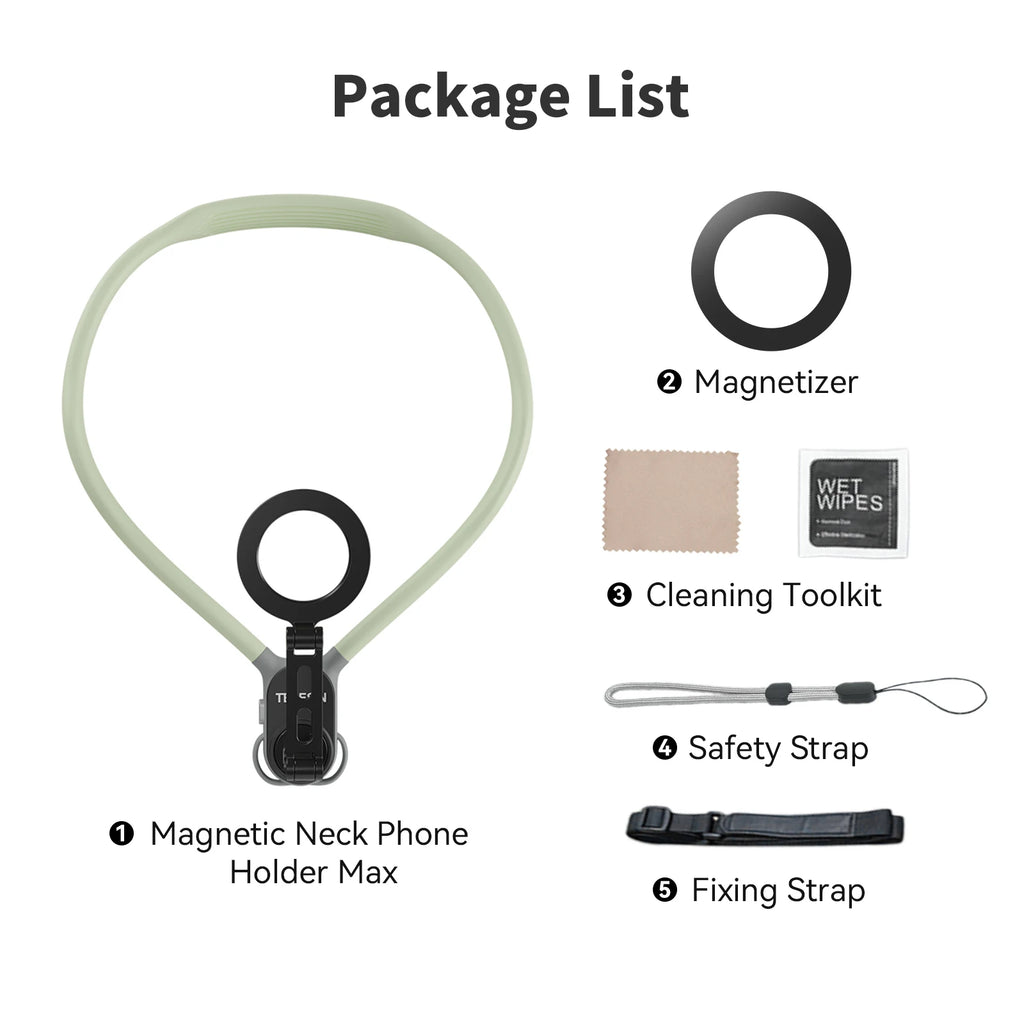 TELESIN Max Magnetic Neck Mount Silicone Quick Release Hold for Iphone 15 14 13 12 11 10 SAMSUNG HUAWEI XIAOMI Phone Accessories