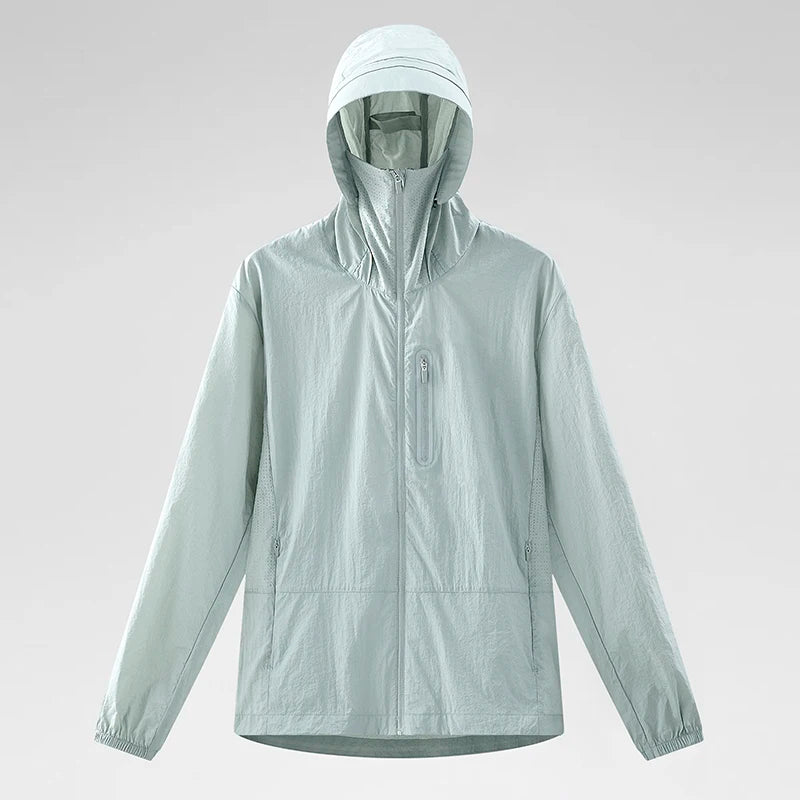 EUMERGX Unisex Waterproof Sun Protective Jacket UPF 50+ UV Blocking Quick-Dry Breathable Windbreaker for Hiking Camping Climbing