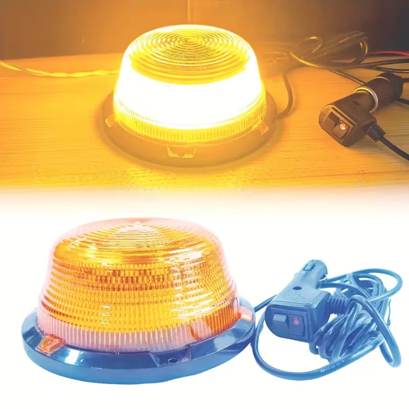 1/2pc Magnetic Flashing Yellow Emergency Lamp Safety Alert Light need AAA Battery Power for Outdoor Camping Road Safety Light