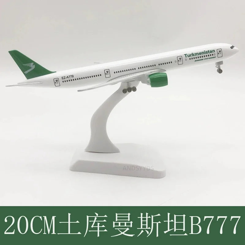 Toys Diecast Alloy 20cm Airplane B777 Series Airways Plane Model With Base Adult/Children Enthusiast Gift Ornament