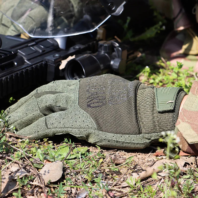 Men Tactical Gloves Airsoft Full Finger Gloves Outdoor Hiking Cycling Combat Shooting Camo Anti-Skid Mittens