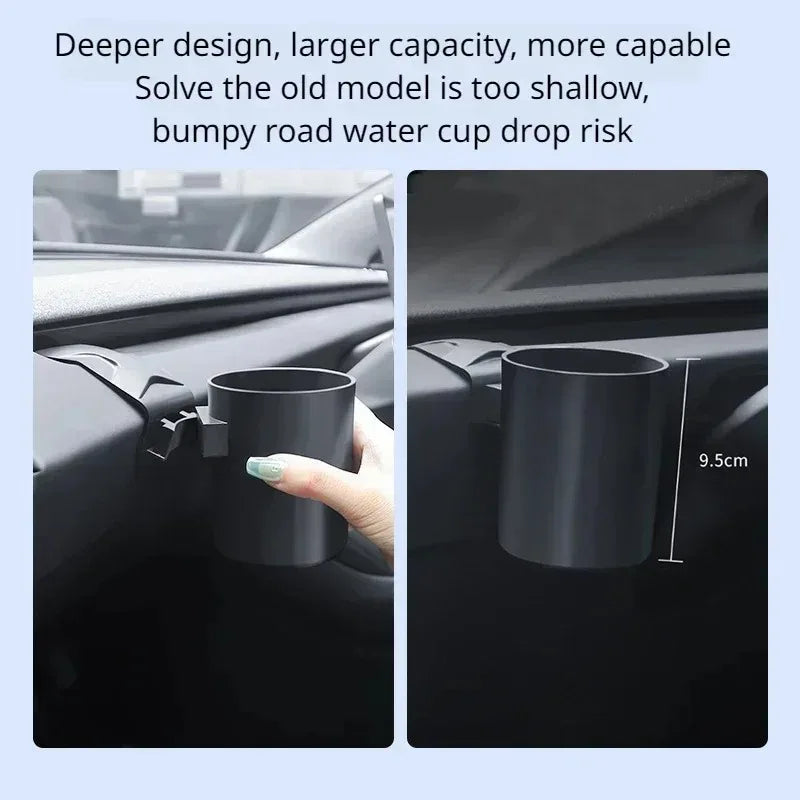 For Tesla Model Y Juniper / 3 Highland 2024+ Water Cup Holder Beverage Rack Limiter Instrument Table Cup Support Car Accessories